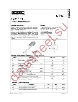 FQA17P10 datasheet  